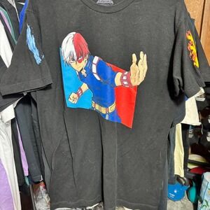 My Hero Academia - Todoroki - Fire and ice sleeved tee size Large